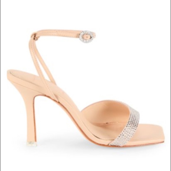 BLACK SUEDE STUDIO Jordan Embellished Blush Nude Heel Size 38.5 $298 - Picture 1 of 8